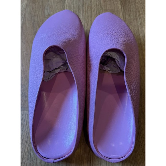 Marni Pink Leather Fussbett Sabot Clog Loafers slipper grained size EU 40 main image 6
